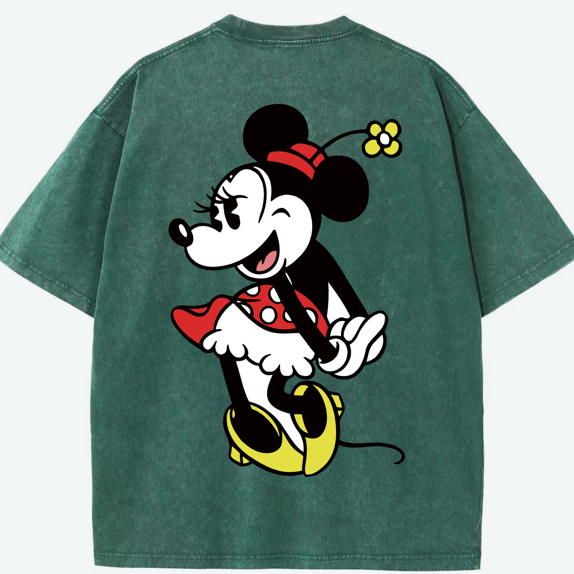 （画像用） ミッキーマウス Mickey Mouse 綿100% ヴィンテージ風 半袖Tシャツ（背面プリント）